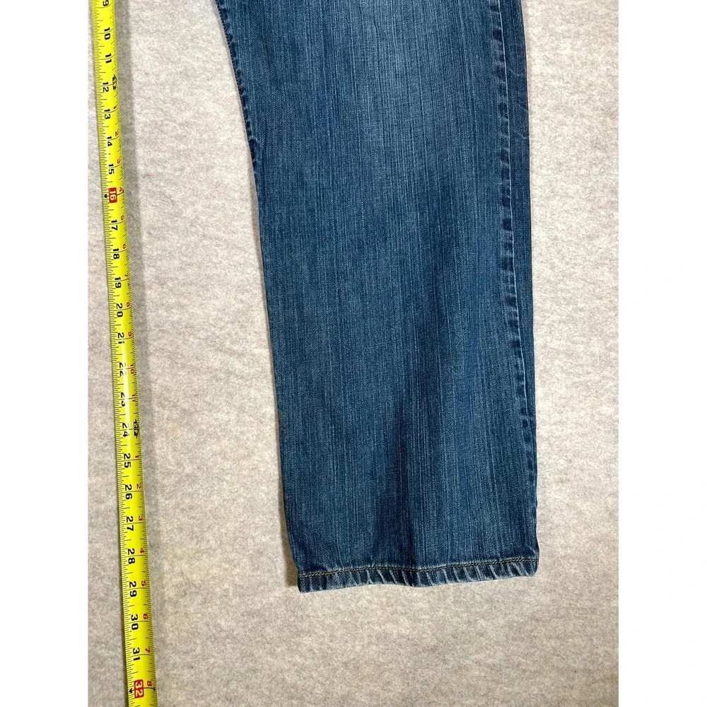 Levis 501 Original Fit Jeans Mens 44x30 Blue Whiskered Denim Cotton Straight Leg